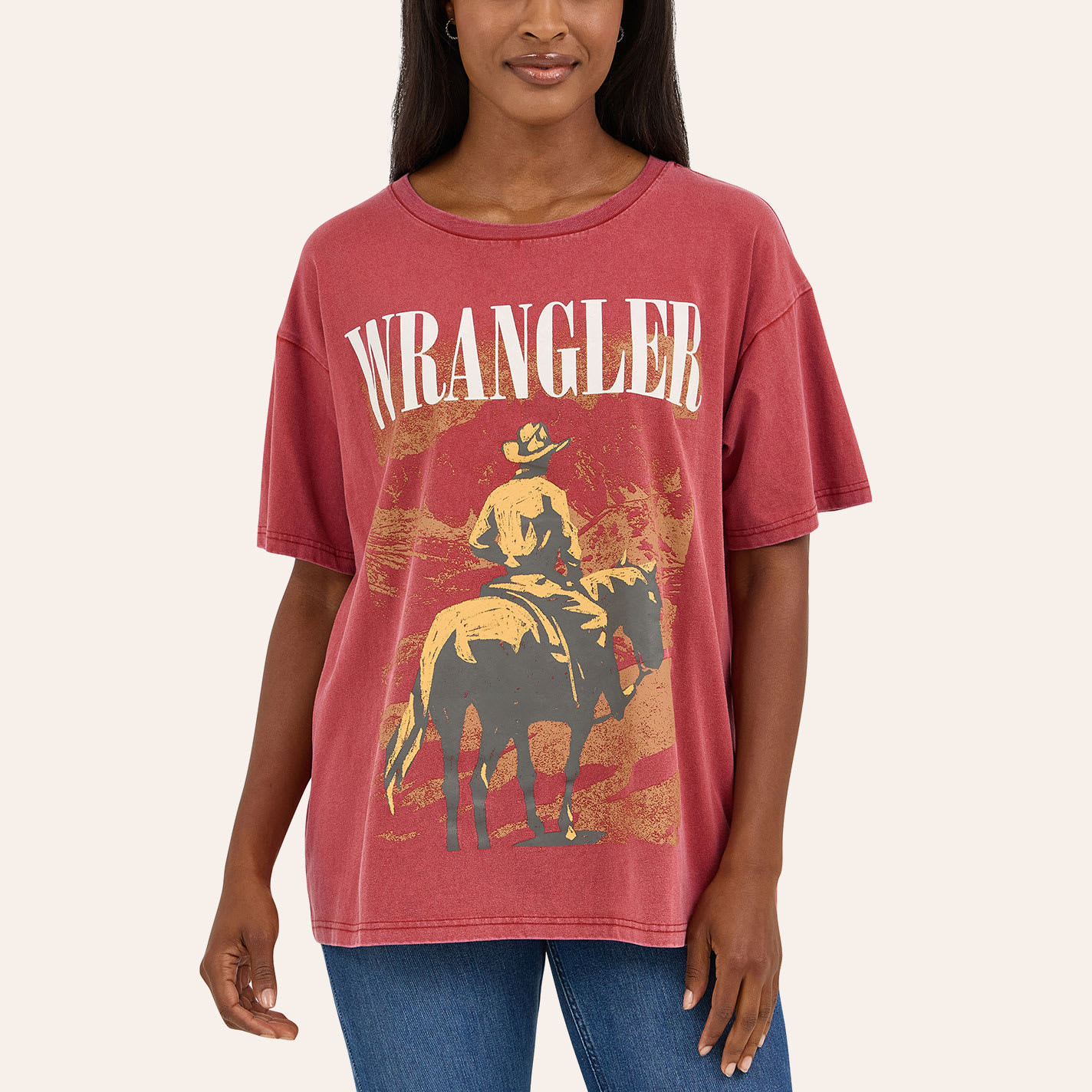 Wrangler Women's Red Cowboy Graphic T-Shirt - S - From Cavender's | Cavender's