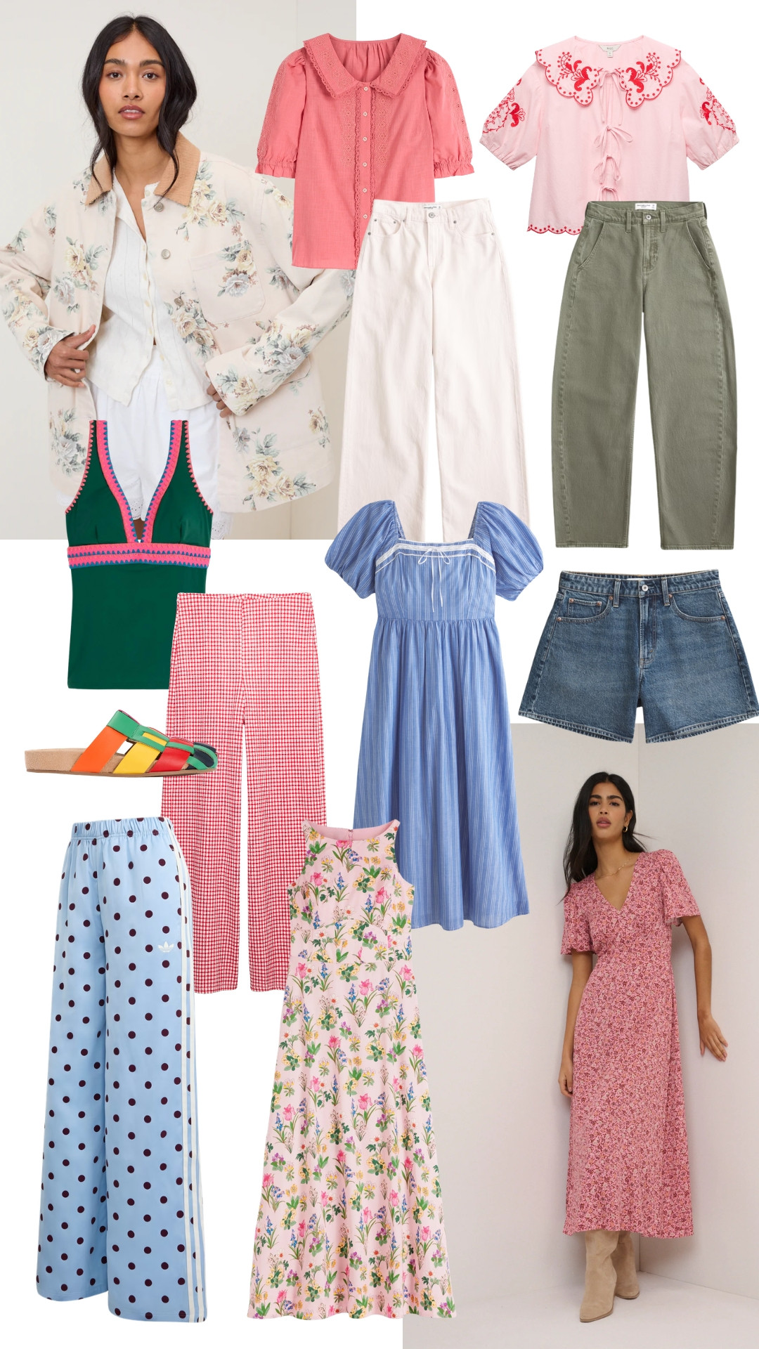 Dopamine dressing for spring. Pink, green and baby blue are all on trend right now, along with polka dots, gingham and florals - of course! Spring dresses, wide leg and barrel denim, barn jacket. 

 #LTKXAbercrombieDenim #LTKspring #LTKstyletip