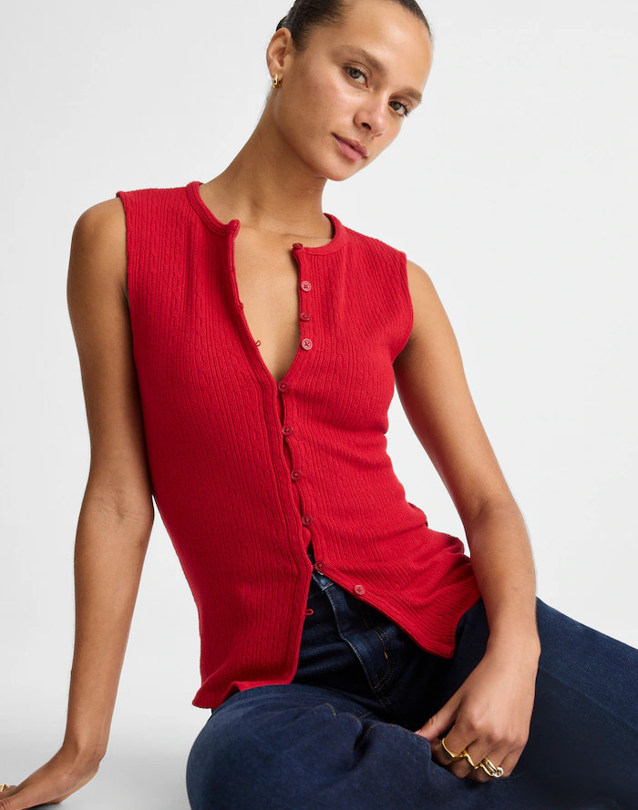 Pointelle Cutaway Vest | Madewell