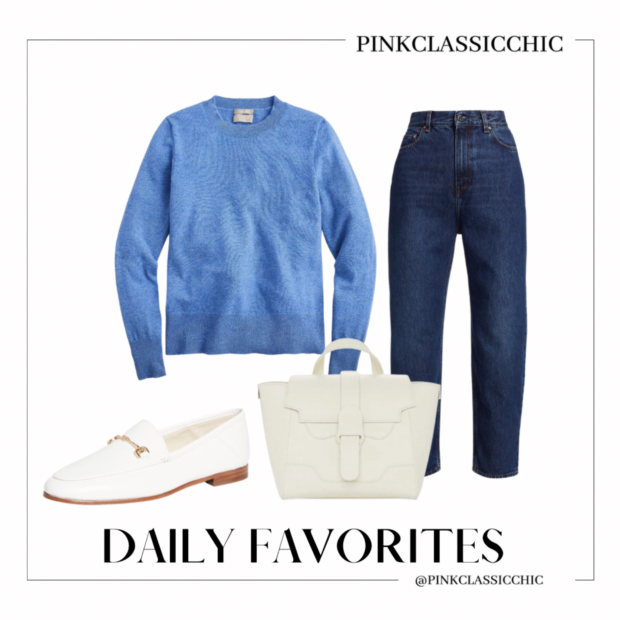 Love this blue cashmere sweater 
Cashmere sweater, loafers, Sam Edelman, whit bag, jeans, work styles, casual styles, casual looks, casual fashion

#LTKworkwear #LTKsalealert #LTKstyletip
