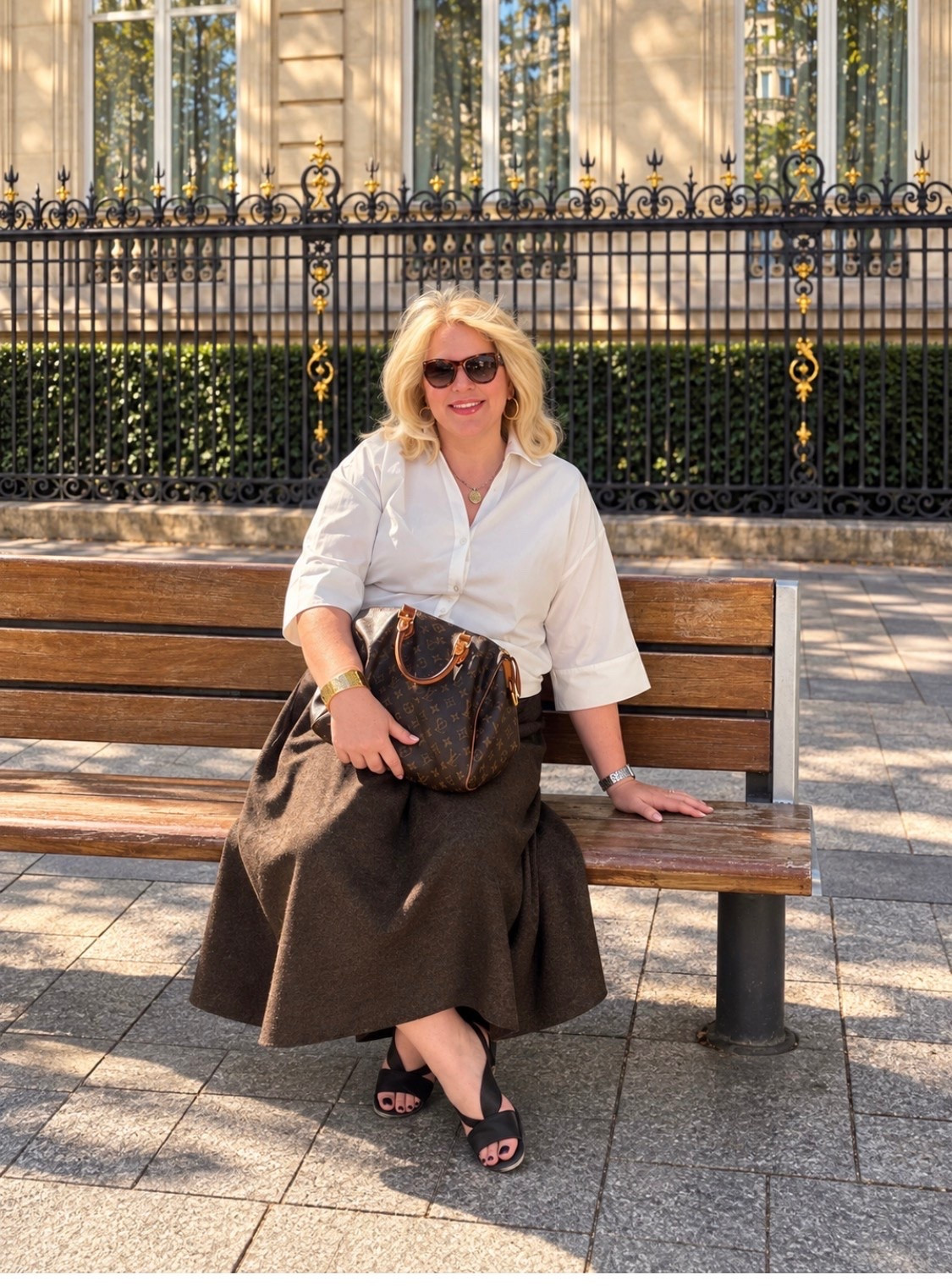 Beautiful day in the  Champs-Élysées.
My retro loving self had to have this 1950's reminiscent a-line skirt.
This will be a work outfit when I return home 
Over 40, business casual, vacation

#LTKdayinmylife #LTKootd #LTKTravel
