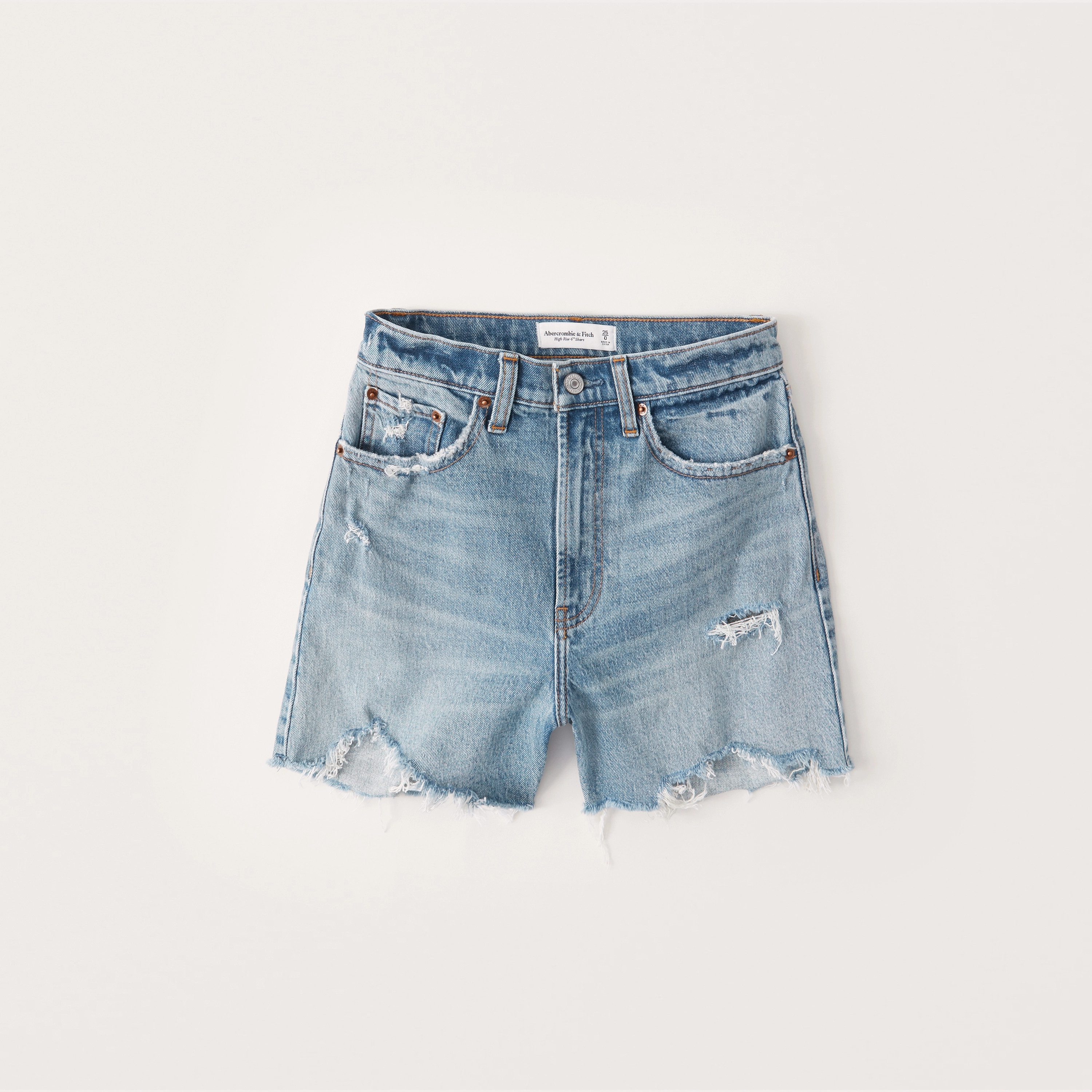 Curve Love High Rise 4 Inch Mom Shorts | Abercrombie & Fitch (US)