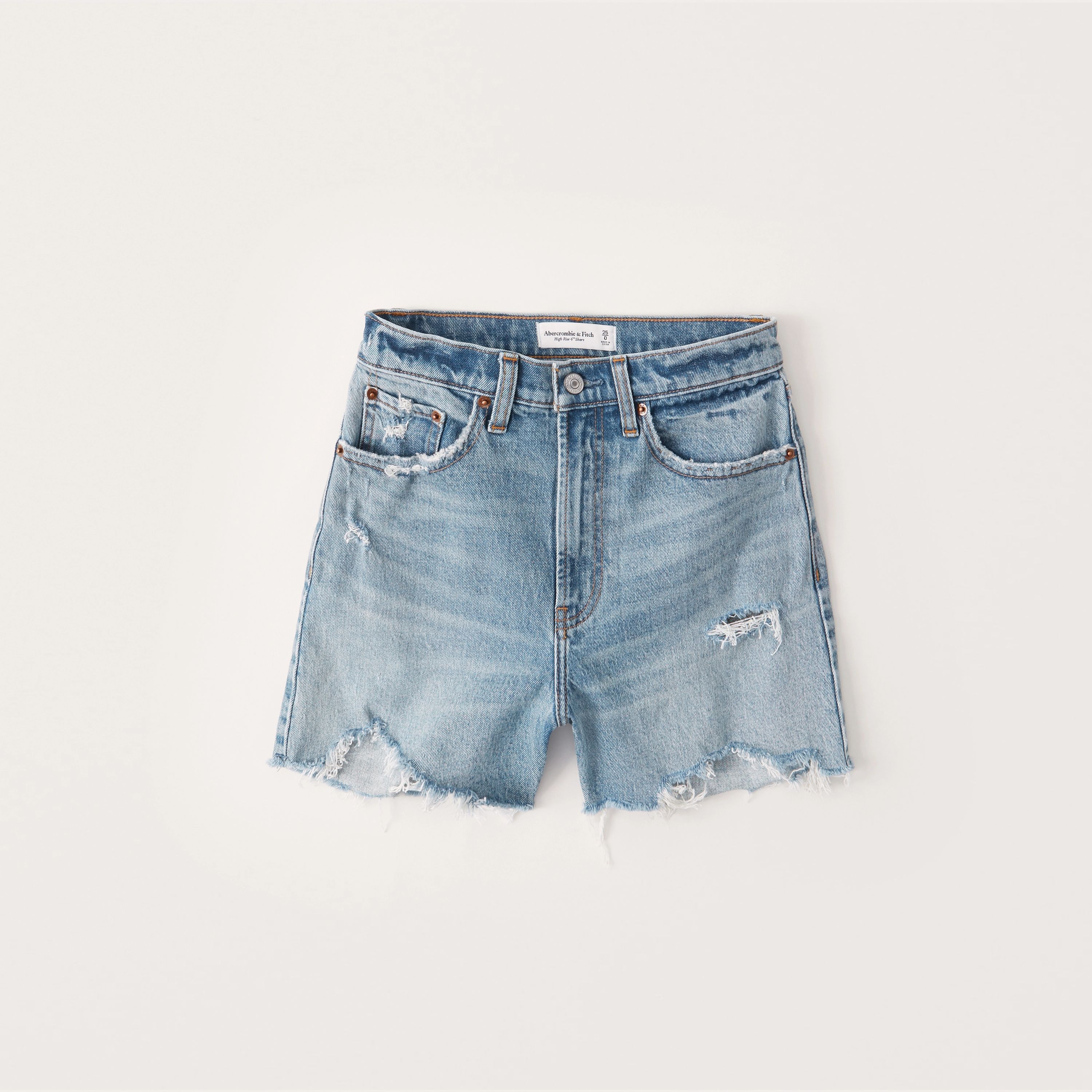 Curve Love High Rise 4 Inch Mom Shorts | Abercrombie & Fitch (US)