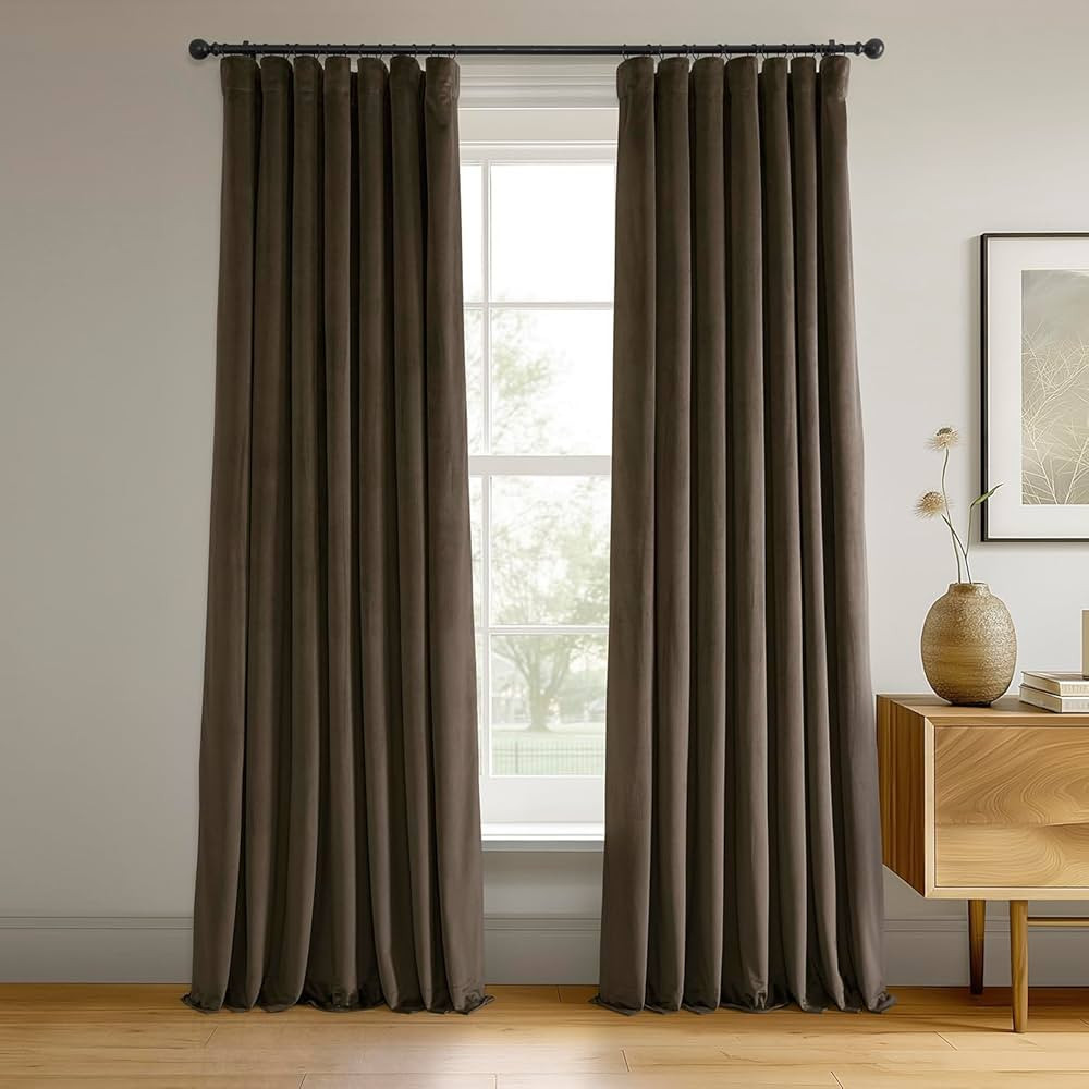 HPD Half Price Drapes Signature Velvet Thermal Blackout Curtains for Living Room 108 Inch Long (1... | Amazon (US)