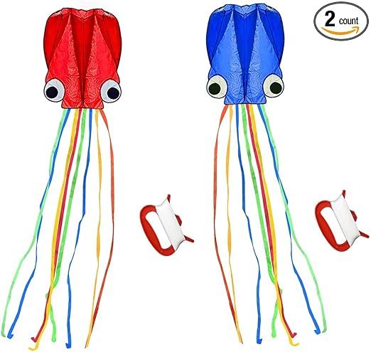 SINGARE Large Octopus Kites, Long Tail Beautiful Easy Flyer Kites Beach Kites, Good Kites for Kid... | Amazon (US)