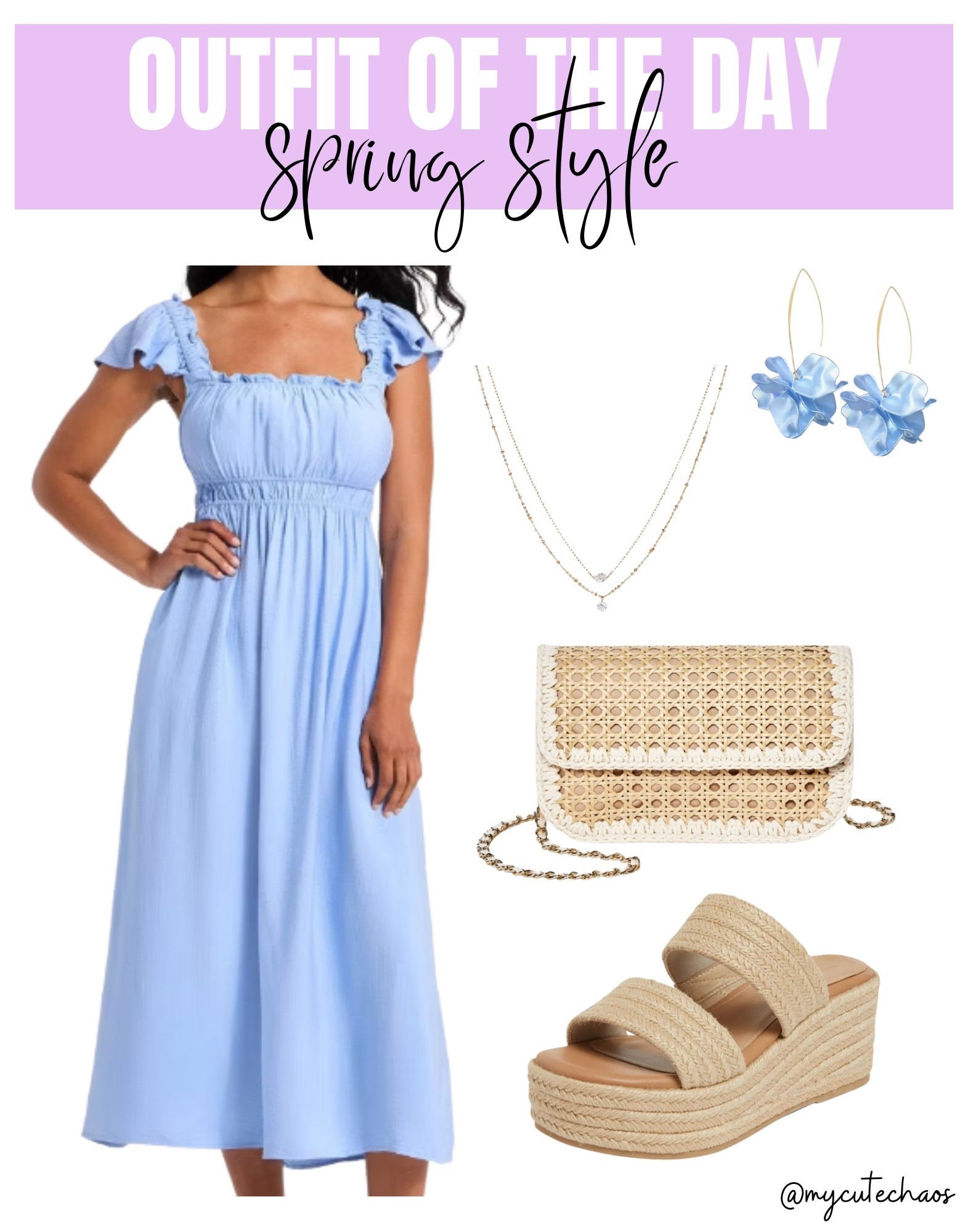 Spring dress outfit
Sky blue, baby blue
Spring style, spring wedding guest dress, spring shoes, platform wedges, tartan purse, crossbody purse, baby shower dress, baby shower guest dress, workwear outfit, office wear outfit

#LTKootd #LTKWorkwear #LTKWedding