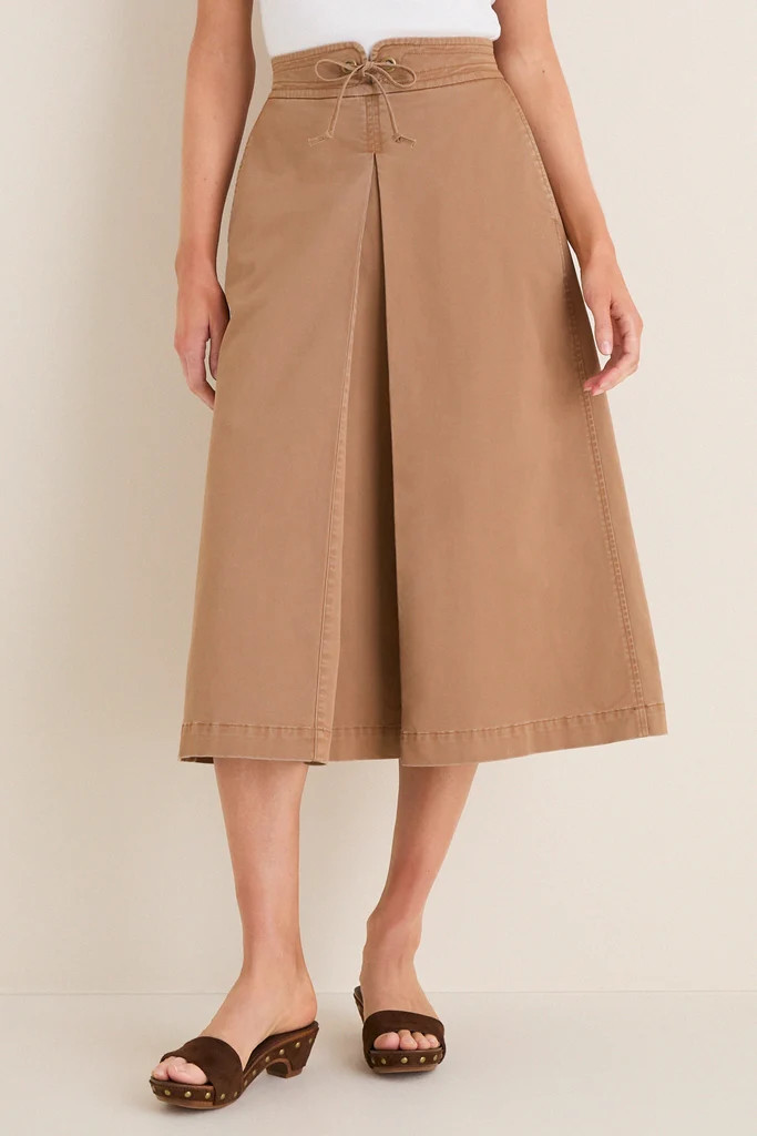 Truffle Brown Chino Belted Paulette Skirt | Tuckernuck (US)