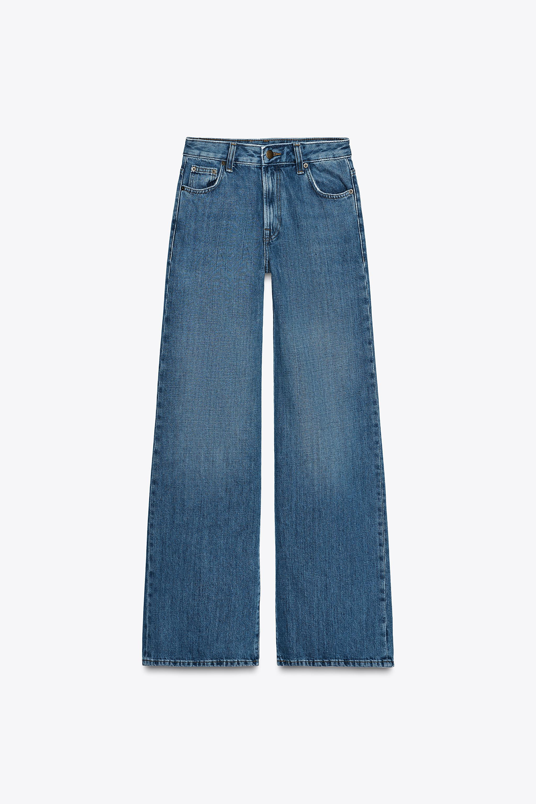 ZW COLLECTION WIDE-LEG MID-RISE JEANS | Zara UK