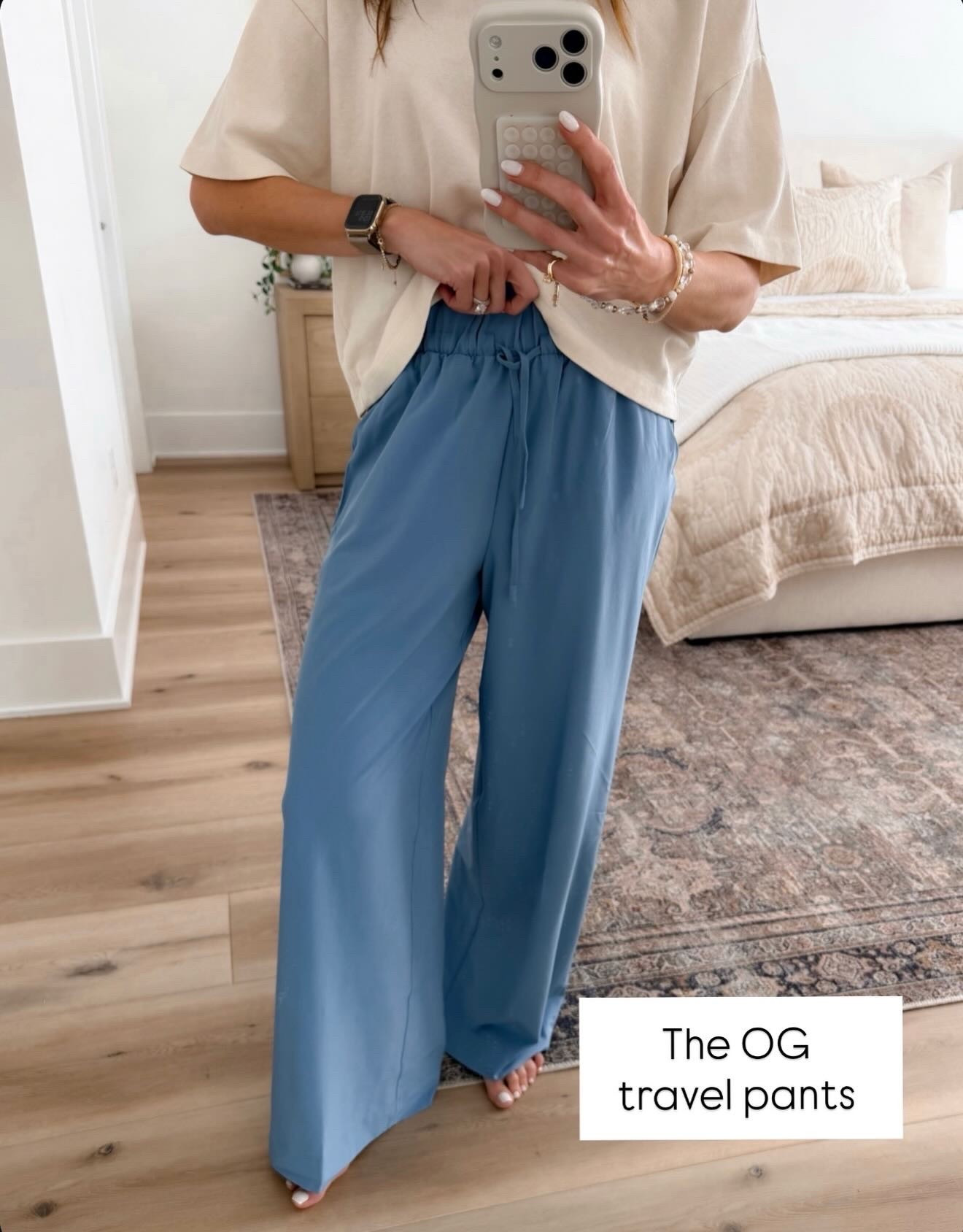 Effortless and versatile, these OG travel pants paired with a relaxed neutral tee are perfect for long flights, weekend getaways, or casual days at home. The lightweight, wide-leg pants provide comfort without sacrificing style, making this an easy go-to outfit for travel and everyday wear. Ideal for casual outfits, travel-ready style, and comfortable summer looks.

travel pants, wide-leg pants, neutral tee outfit, casual travel outfit, comfortable summer style, lounge and travel look, versatile summer outfit, relaxed weekend outfit, annabrstyle

#LTKootd #LTKTravel #LTKOver40