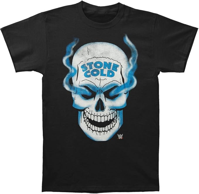 WWE Men's Stone Cold Steve Austin Skull 3 16 Inch Front&Back T-Shirt | Amazon (US)