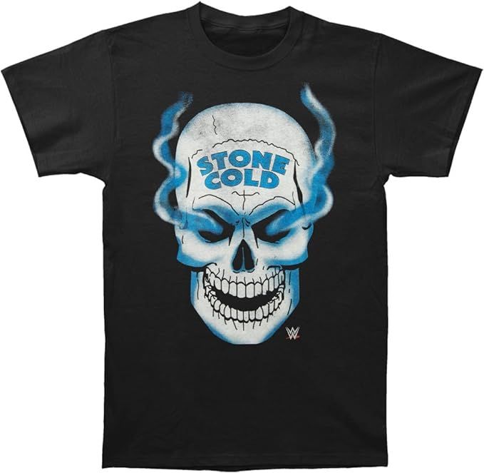 WWE Men's Stone Cold Steve Austin Skull 3 16 Inch Front&Back T-Shirt | Amazon (US)