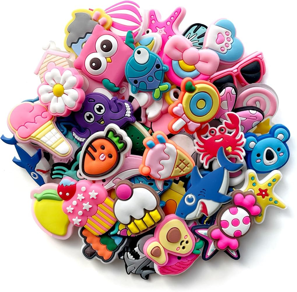 Lovelitlesix 25 50 100Pcs Cute Random Shoe Charms for Sandals Decoration for Girls Party | Amazon (US)