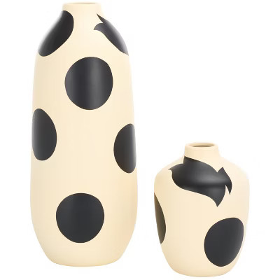 Tahleah Ceramic Vase Set Of 2 - RDC4027 - Cream & Black - Safavieh | Target