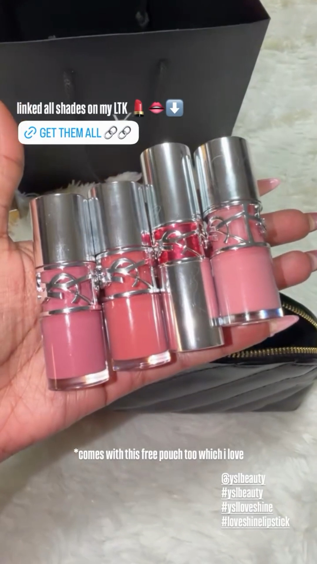 linked all shades on my LTK 💄👄⬇️ *comes with this free pouch too which i love  @yslbeauty 
#yslbeauty
#yslloveshine
#loveshinelipstick

#LTKcanada #LTKbeauty #LTKgiftguide