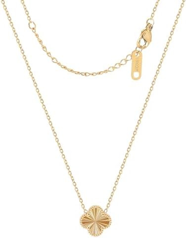 for Double Sided Fritillaria Lucky Four Leaf Grass 18K Titanium Steel Simple Fashionable Necklace | Amazon (US)
