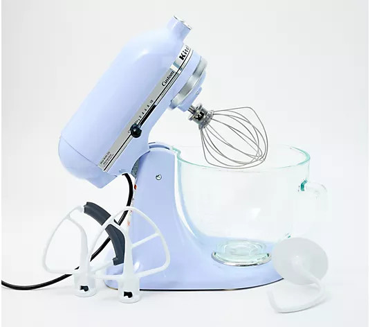 KitchenAid 5-qt Tilt Head Glass Bowl Stand Mixer w/ Flex Edge - QVC.com | QVC
