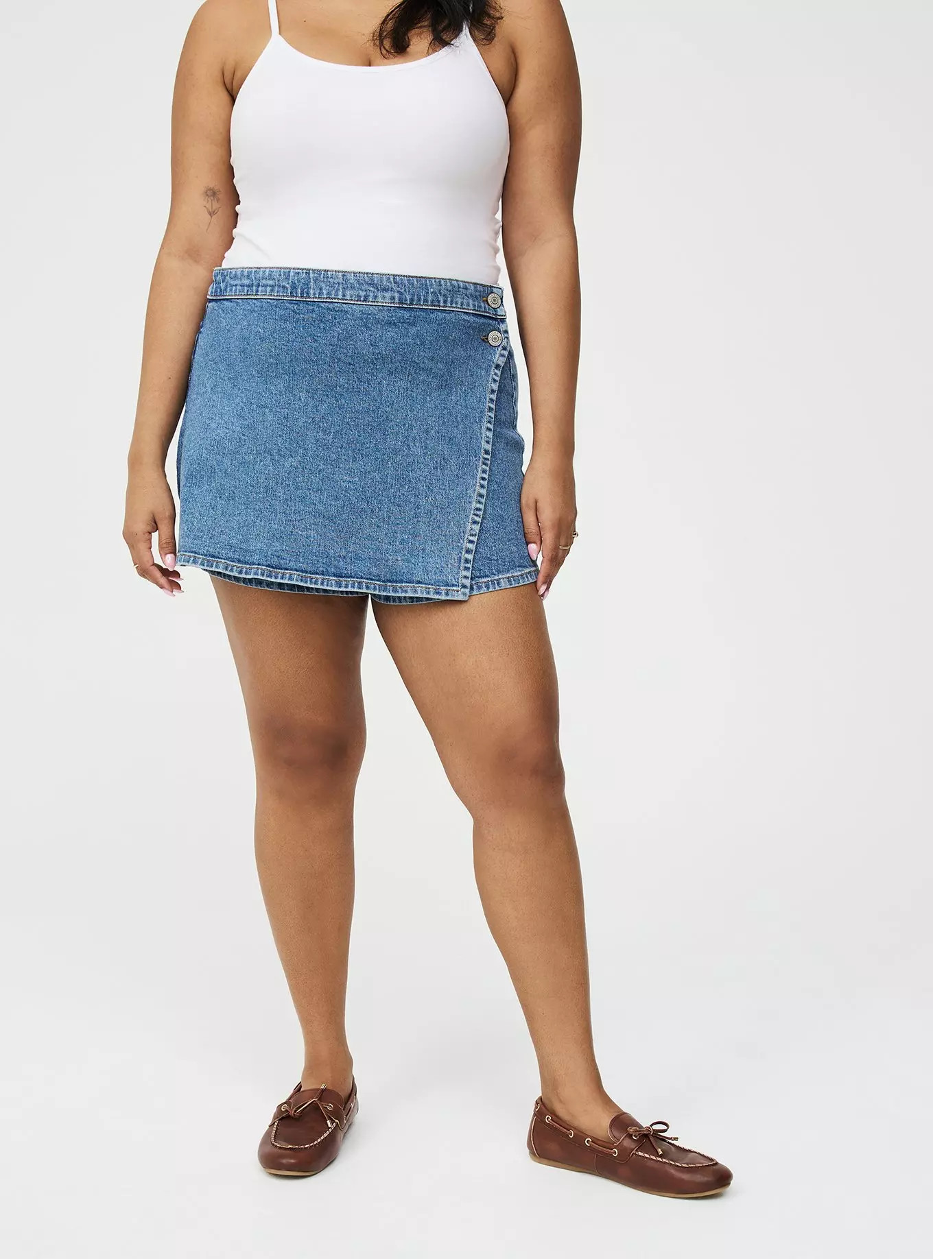 Wrap A-Line Denim Skort | Torrid (US & Canada)