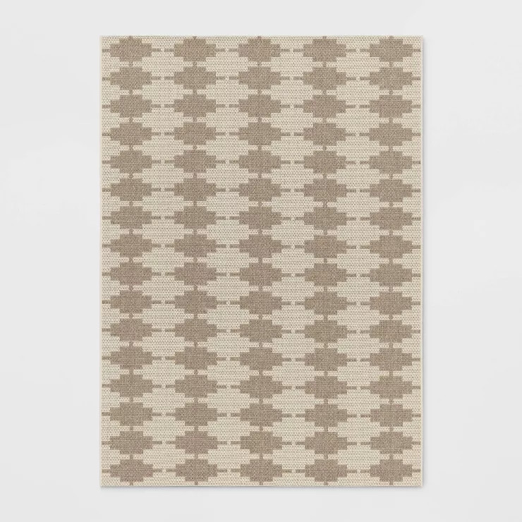 Step Diamonds Outdoor Rug Tan/Ivory - Threshold™ | Target
