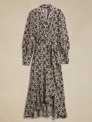 Silky Wrap Maxi Dress | Banana Republic Factory