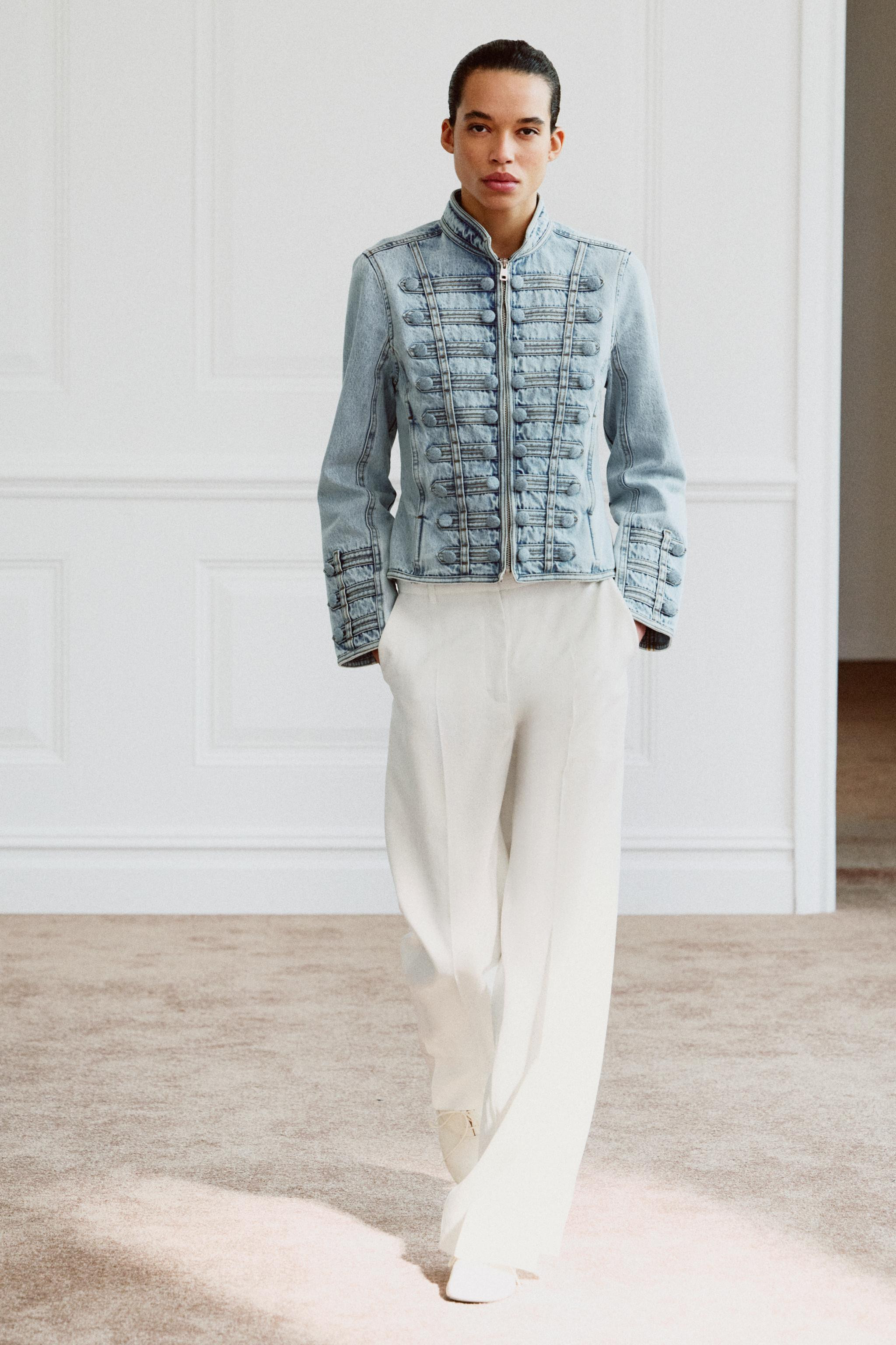 ZW COLLECTION FITTED BUTTON DENIM JACKET | Zara US