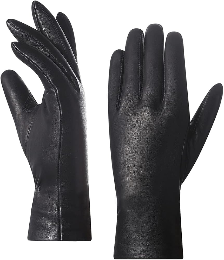 Harssidanzar Women's Nappa Lambskin Genuine Soft Leather Lined Cashmere Gloves GL006 | Amazon (US)