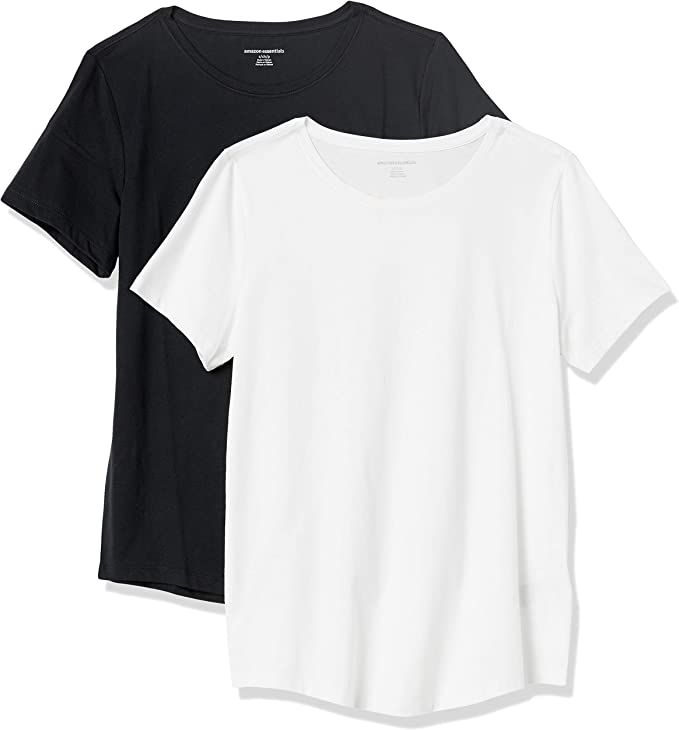 Amazon Essentials Women's 2-Pack Classic-Fit 100% Cotton Short-Sleeve Crewneck T-Shirt | Amazon (US)