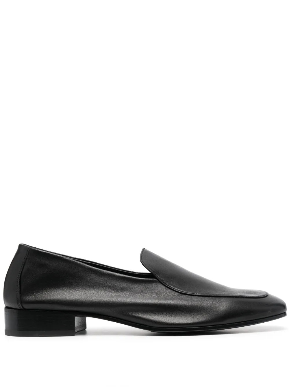 round-toe polished leather loafers | Farfetch Global