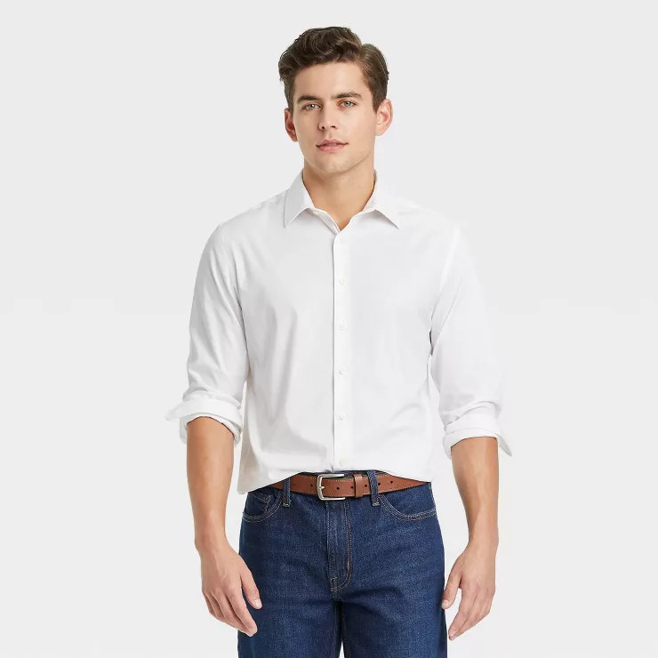 Men's Performance Dress Long Sleeve Button-Down Shirt - Goodfellow & Co™ | Target