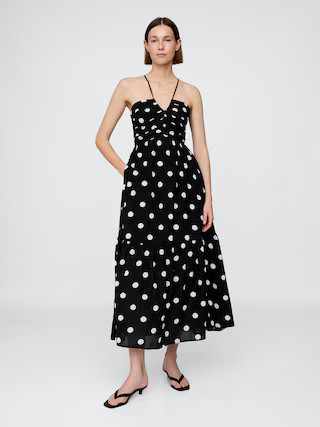 Shirred Bodice Halter Maxi Dress | Gap (US)