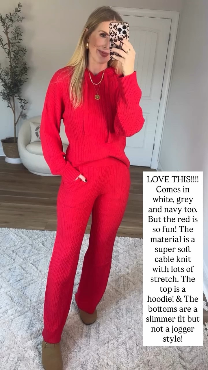 Walmart try on, red cable knit sweater set 

Small 

#LTKHoliday #LTKStyleTip #LTKFindsUnder50