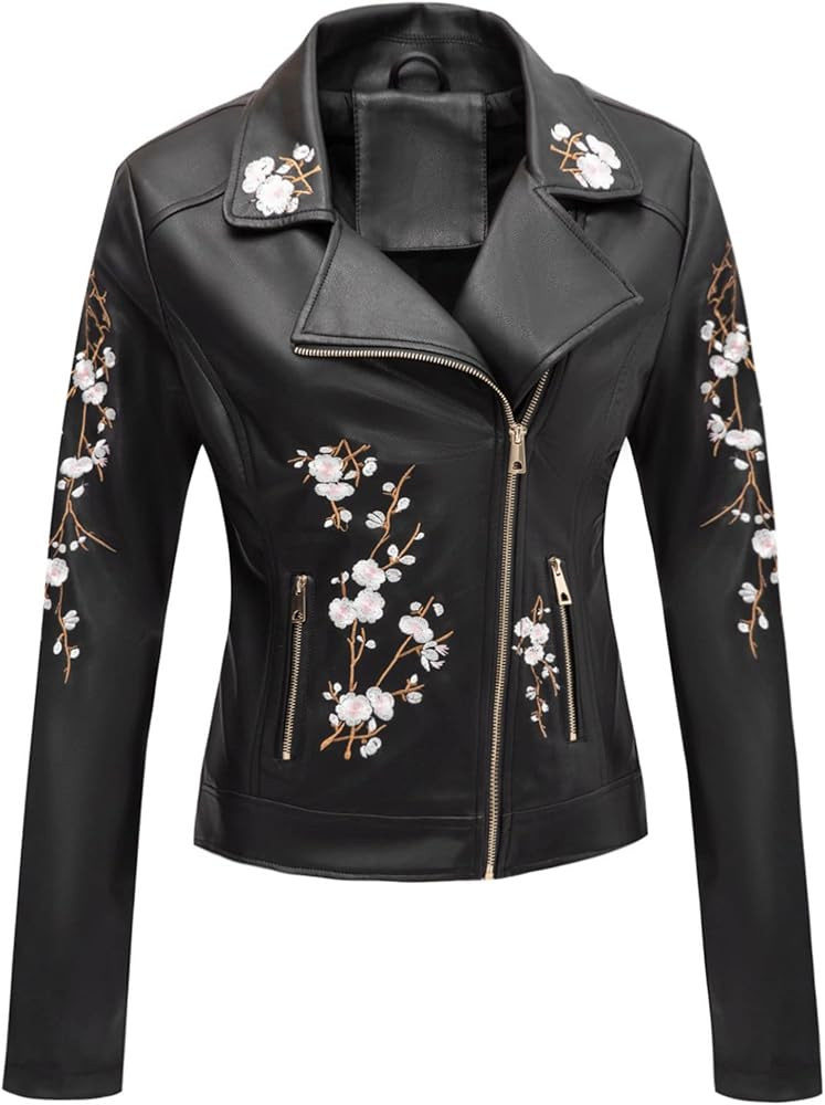 Bellivera Women Faux Leather Casual Jacket, Fall and Spring Fashion Motorcycle Bike Coat | Amazon (US)