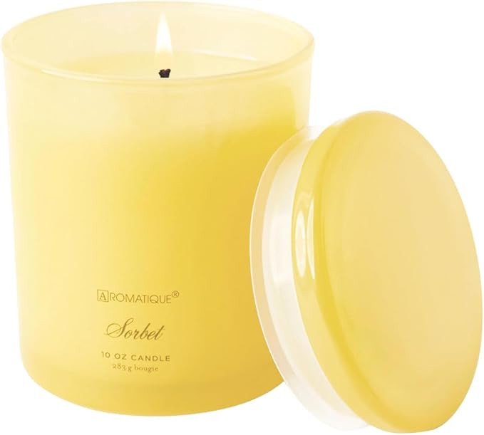 Aromatique Sorbet Foundry Candle Luxury Yellow Glass Aromatherapy Fruity Pastel Candle Notes of S... | Amazon (US)
