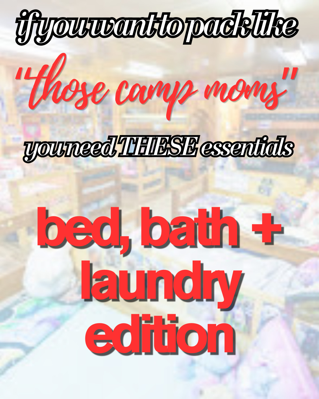 If you want to pack like “those camp moms” 👀… don’t skip this part.

Bed, bath, and laundry is where things go VERY wrong at camp 😅
(think: no sheets, wet towels everywhere, nothing labeled…)

The moms who have it together?
They pack THIS stuff.

We’re talking:
✔️ bedding that actually fits the bunk
✔️ shower essentials that don’t get gross
✔️ laundry setup that keeps everything contained
✔️ the little things that make camp life SO much easier

This is what keeps your kid organized, clean(ish) 😂, and stress-free all summer.


🚨 SAVE this before packing (you will forget something)
📲 Send this to a camp mom friend—you’ll both need it 

 #LTKmomlife #LTKTravel #LTKKids