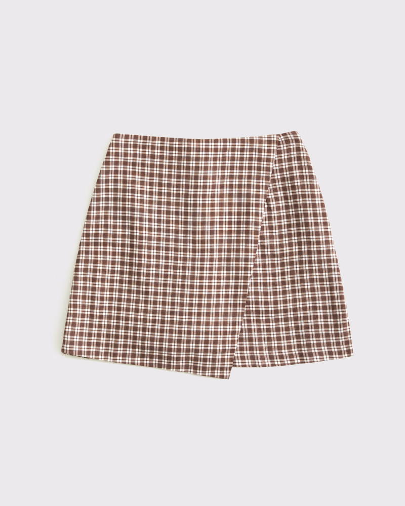 Women's The A&F Scarlett Linen-Blend Wrap Mini Skort | Women's Bottoms | Abercrombie.com | Abercrombie & Fitch (US)
