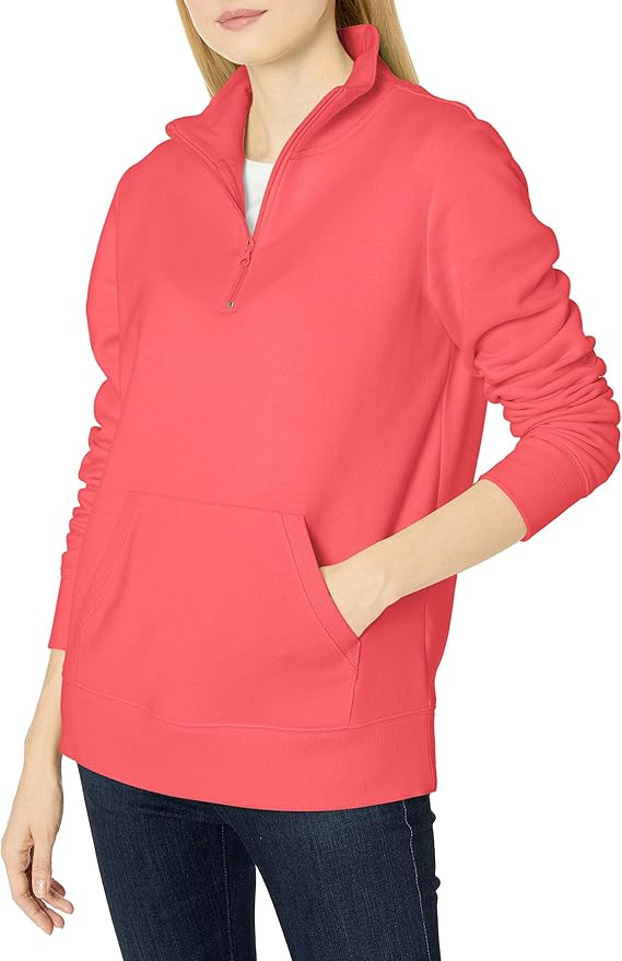 Amazon Essentials Women's Long-Sleeve Lightweight French Terry Fleece Quarter-Zip Top | Amazon (US)