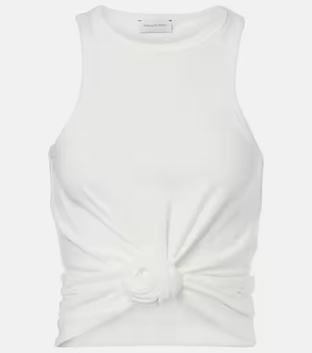 Gathered cotton-blend tank top | Mytheresa (US/CA)