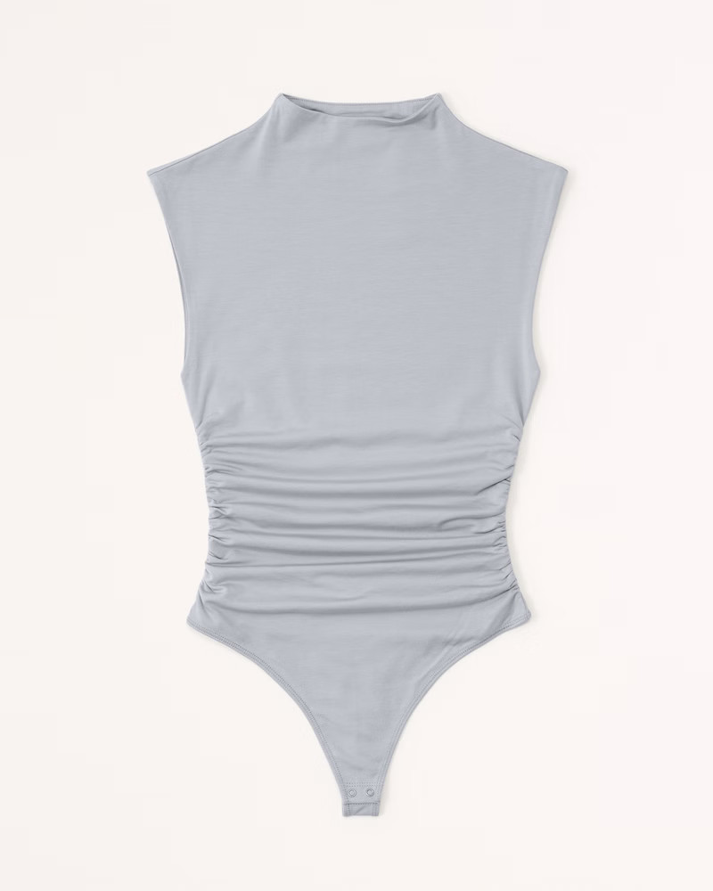 Cotton-Modal Ruched Shell Bodysuit | Abercrombie & Fitch (US)