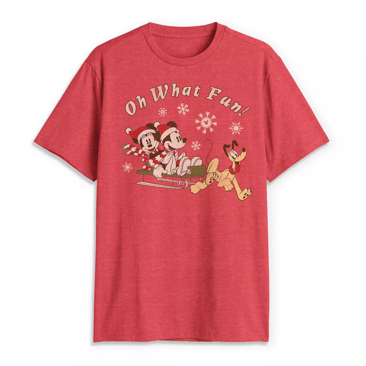 Disney's Mickey, Minnie And Pluto "Oh What Fun!" Christmas Sled Men's Tee | Kohl's