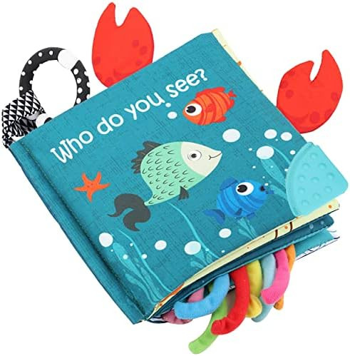 Fish Baby Books Toys, Touch Feel Cloth Crinkle Books for Babies,Baby Infant Toys 0-6, 6-12, 12-18... | Amazon (US)