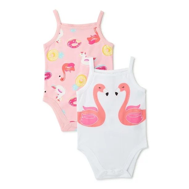 Garanimals Baby Girl Cami Bodysuits, 2-Pack, Sizes 0M-24M - Walmart.com | Walmart (US)