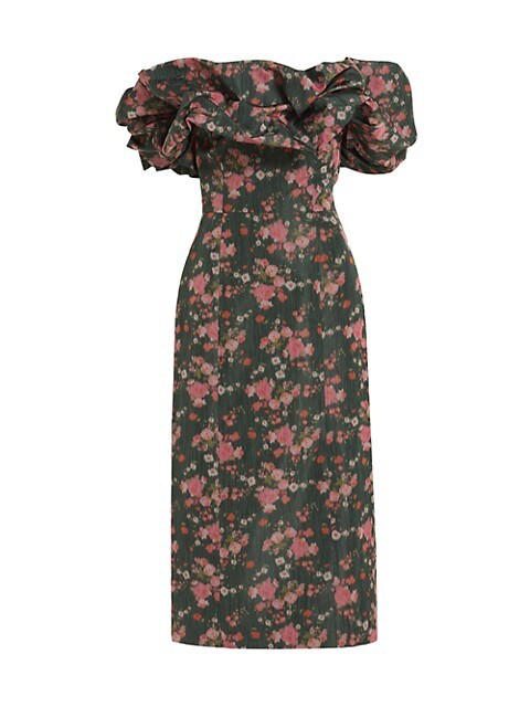 Markarian Polly Floral Ikat Off-The-Shoulder Gown | Saks Fifth Avenue