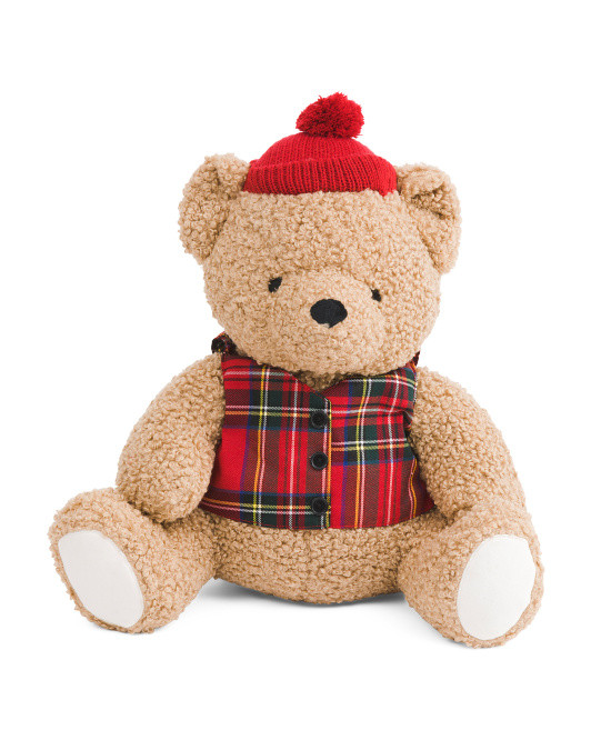 14x16 Holiday Teddy Bear Pillow | TJ Maxx