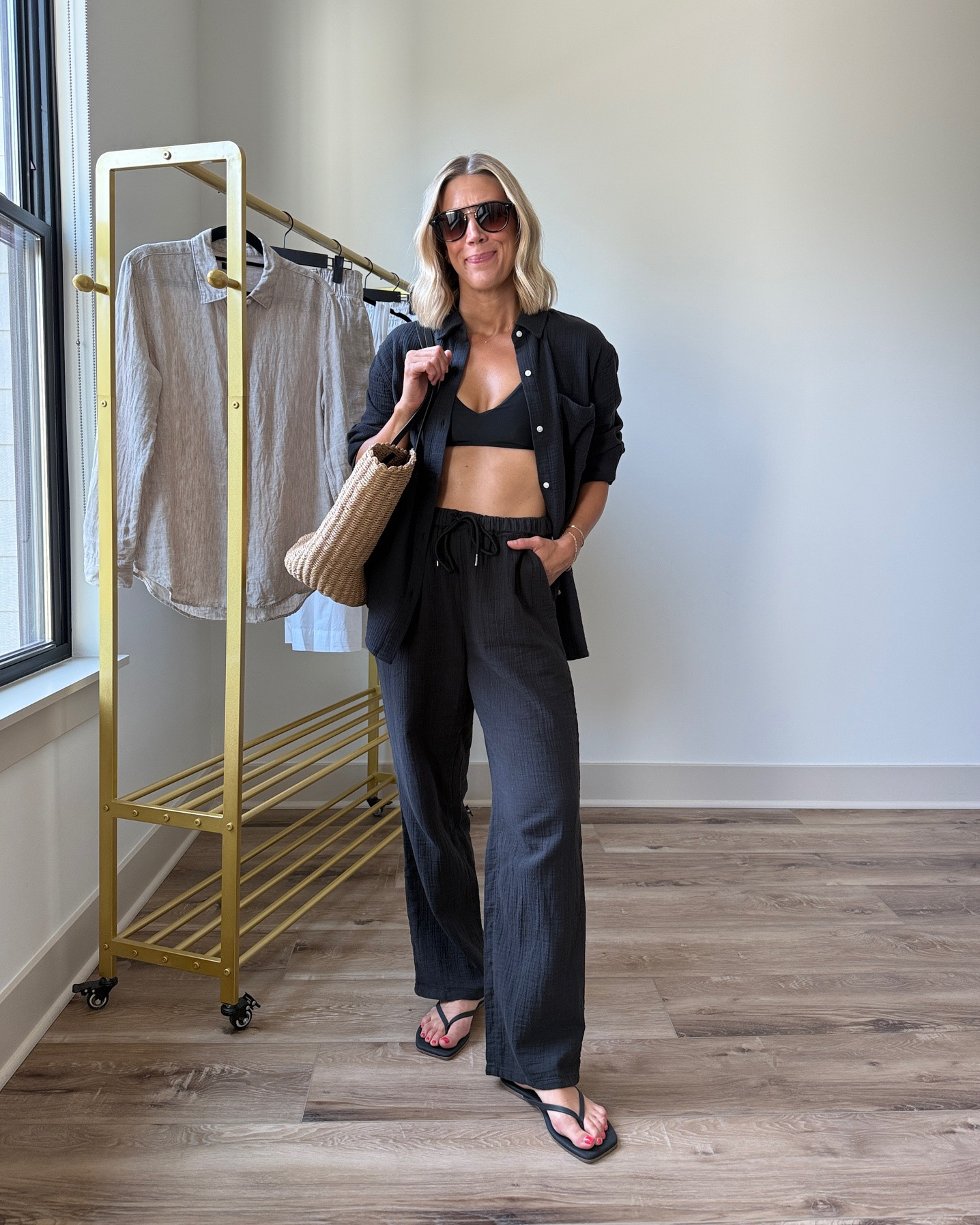Wearing small bikini top/bottom, small gauze pants, medium gauze shirt, xs tank, 26/reg jeans 

@Quince #quincepartner

#LTKTravel #LTKSeasonal #LTKOver40