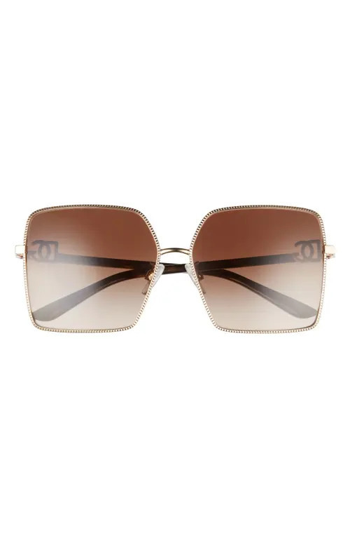 Dolce&Gabbana 60mm Square Sunglasses in Gold/Gradient Brown at Nordstrom | Nordstrom
