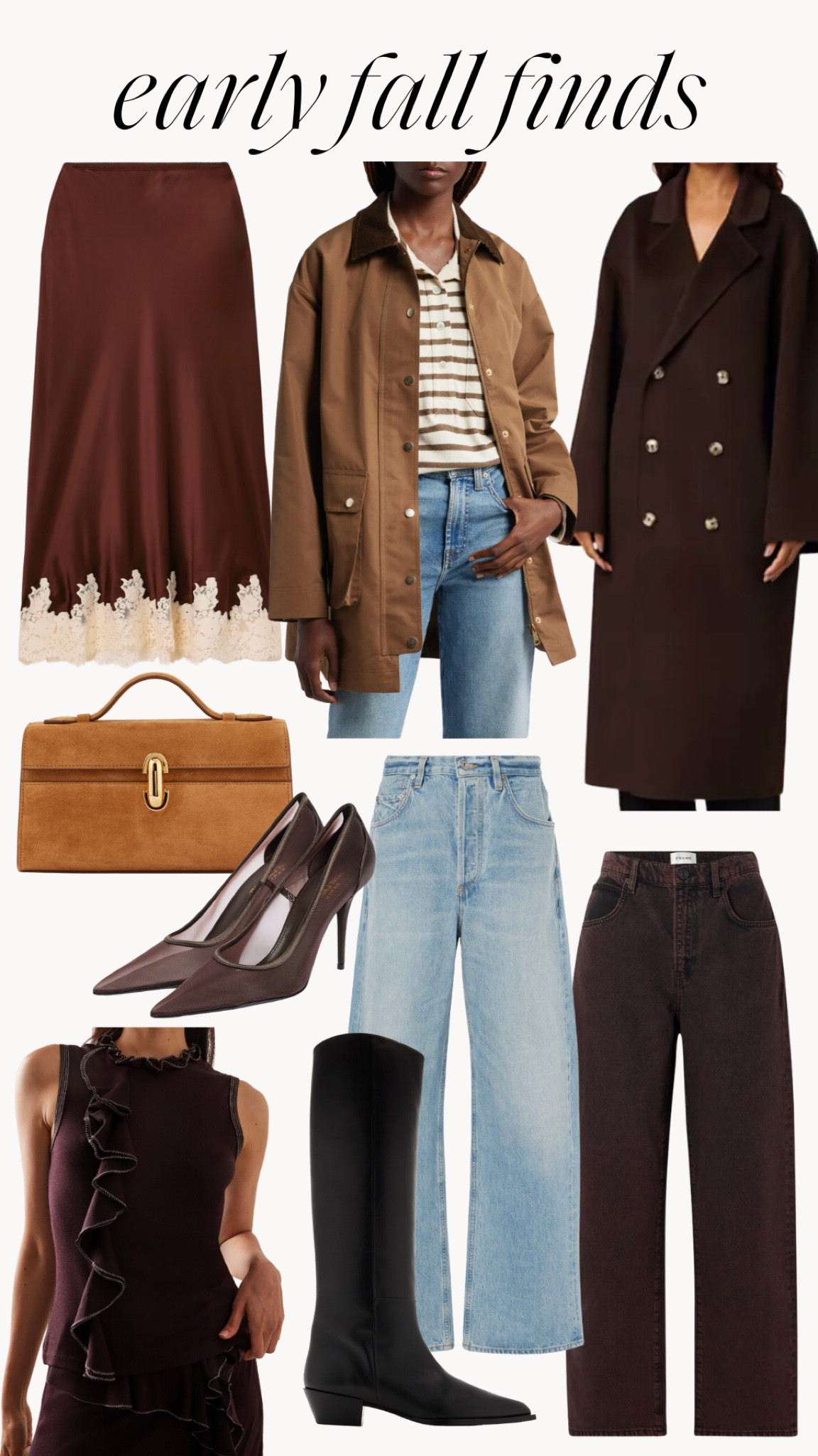 Favorite pre-fall finds of the week 🍂

#fall #fallstyle #falloutfits #fallfashion2024 #brownskirt #browncoat #barncoat #fallbag

#LTKSeasonal