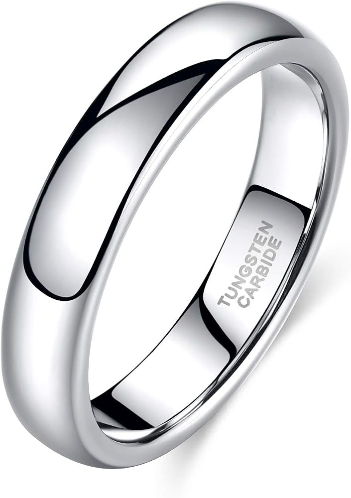 TRUMIUM 2mm 4mm 6mm 8mm Tungsten Wedding Band Ring for Men Women Gold/Rose Gold/Silver Domed High... | Amazon (US)