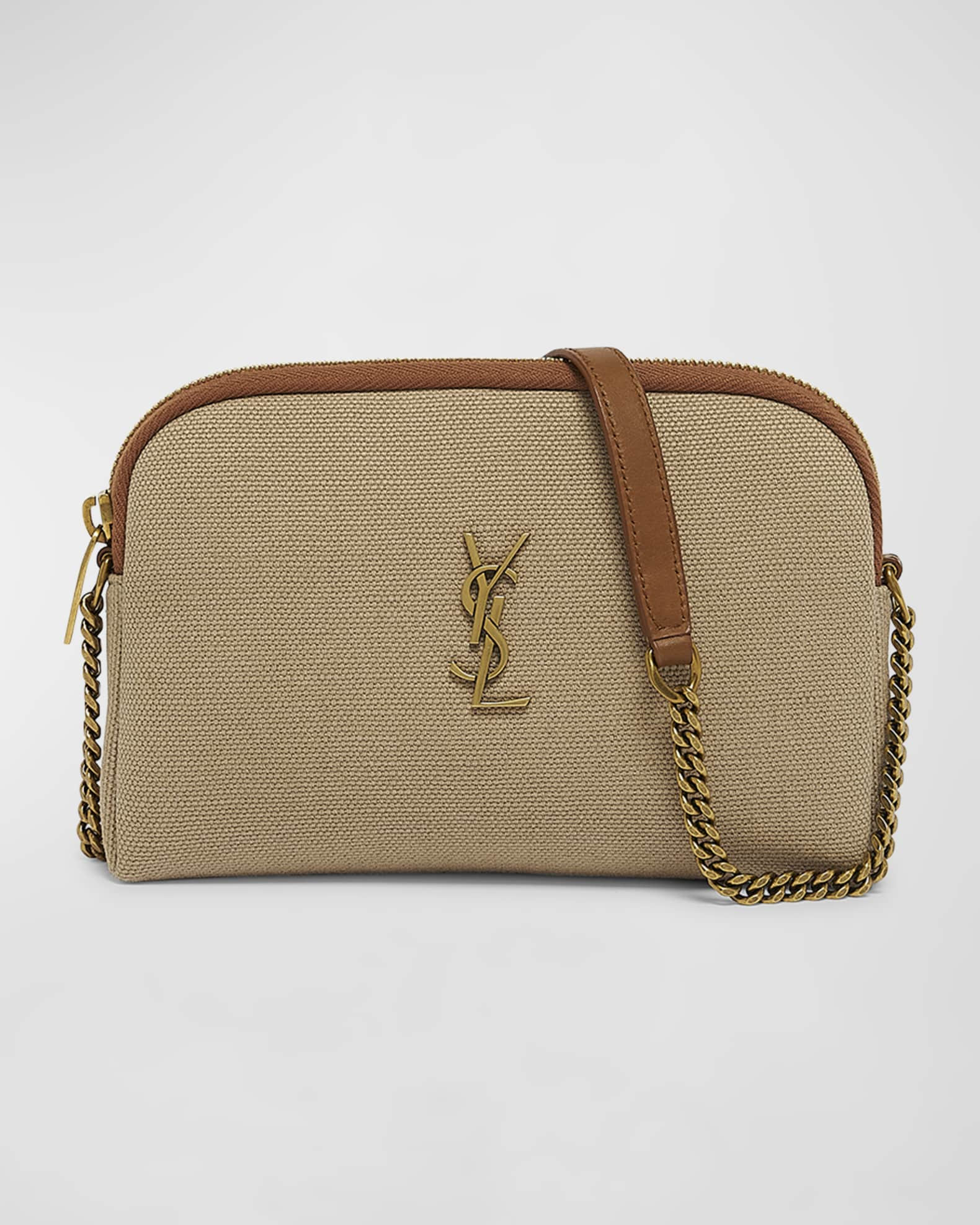 Gaby Mini YSL Crossbody Bag in Canvas & Leather | Neiman Marcus