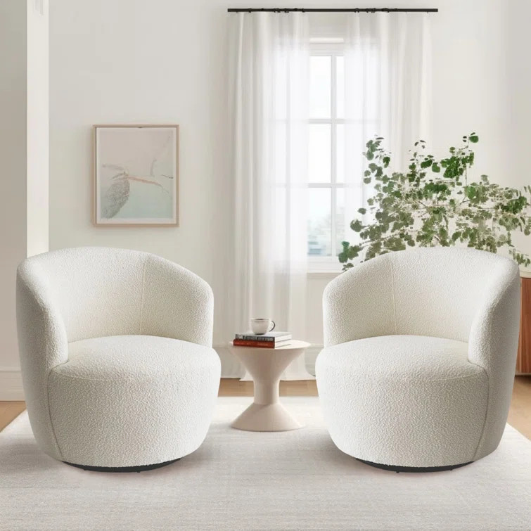 Anneros Upholstered Swivel Barrel Chair (Set of 2) | Wayfair North America