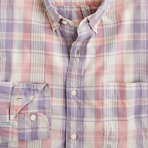 Stretch Secret Wash shirt in organic cotton classic gingham | J.Crew US