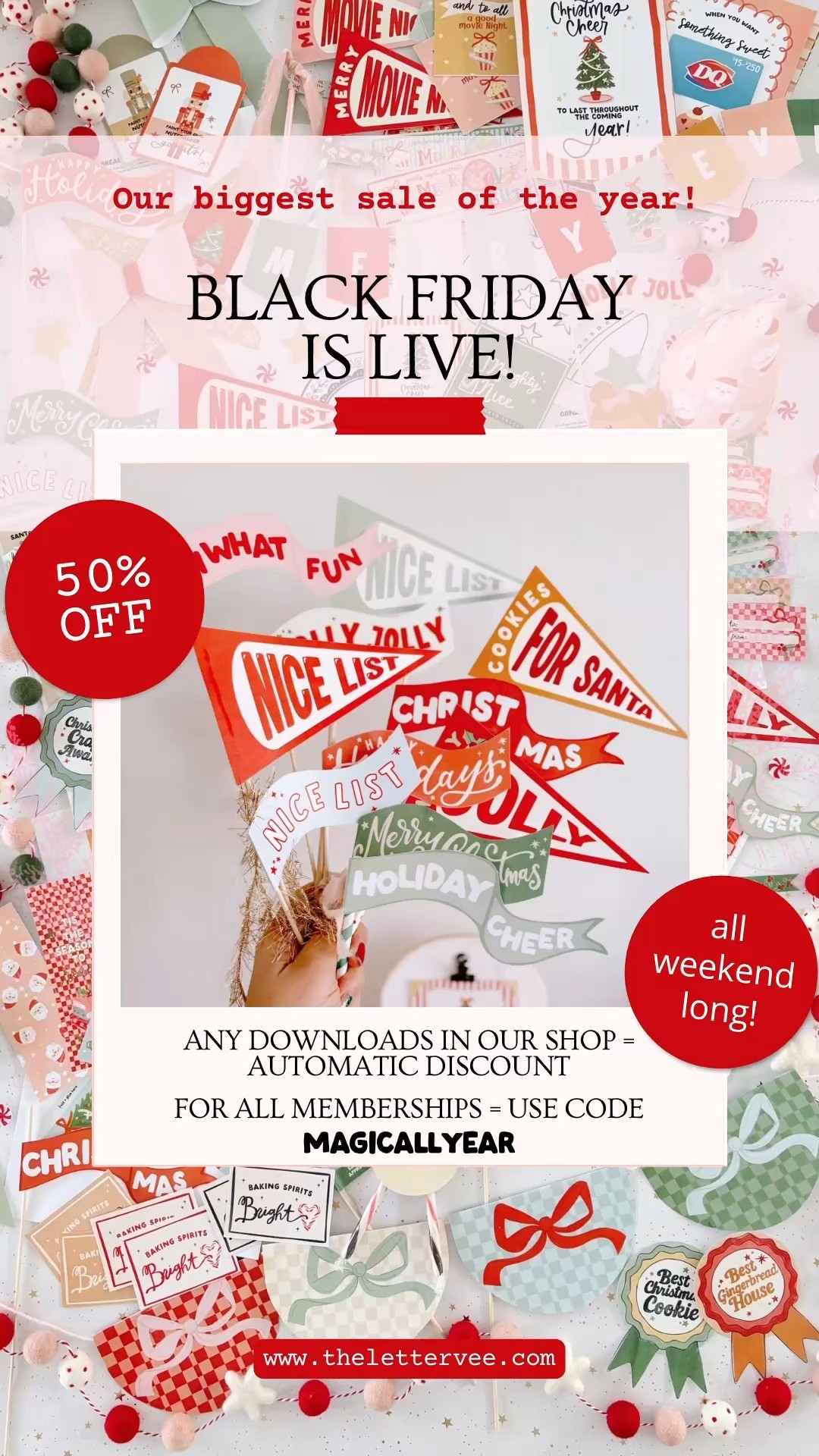BLACK FRIDAY IS LIVE!

Automatic discounts in our printable store, but the real magic is in The Letter Vee membership! 

⭐️ memberships are 50% off - FOR LIFE. 
⭐️ print anything, anytime.
⭐️ early releases, exclusive designs, huge savings.
⭐️ make magic all year!

join thousands of Magic makers who can login and print anything, whenever they want! It’s magic made easy - you will thank yourself for it all year!

#LTKCyberWeek #LTKGiftGuide #LTKHoliday